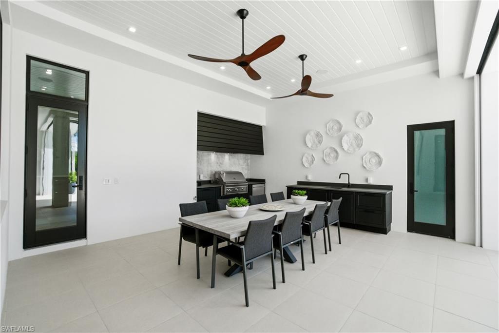 Outdoor kitchen and dining area