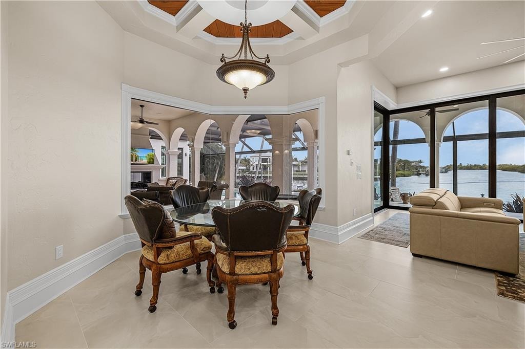 Dining area off of kitchen and family room.