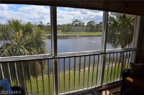 View of lake and golf course