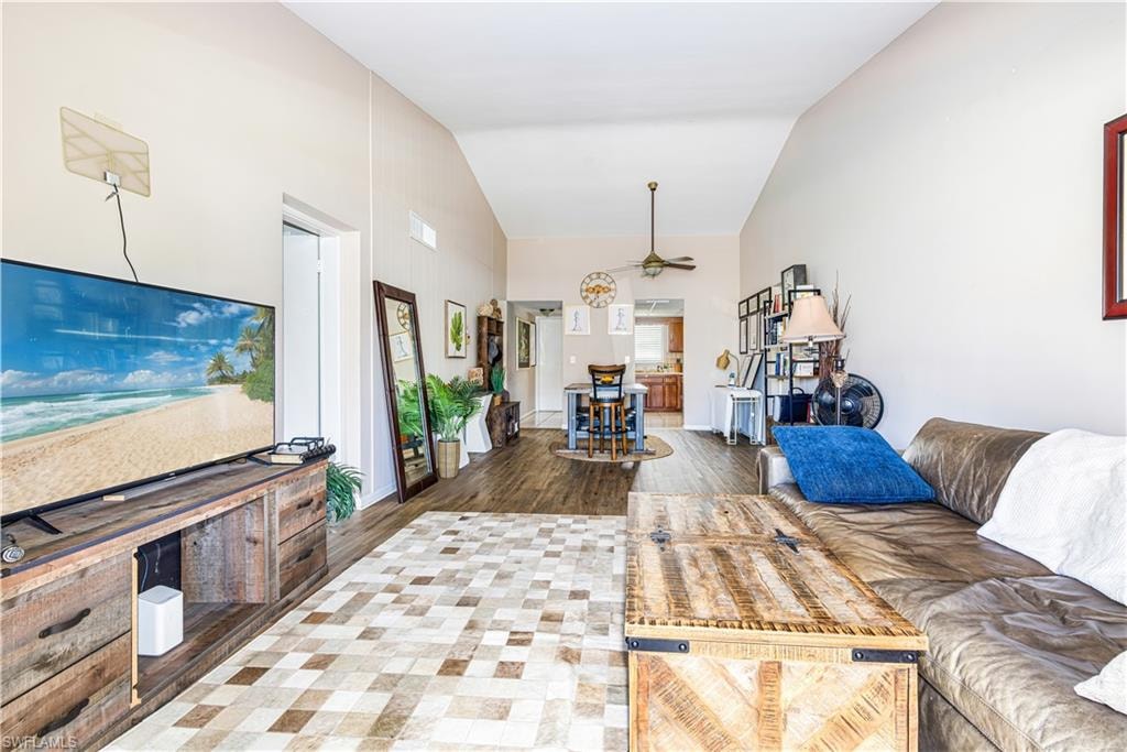 Living room and dining area