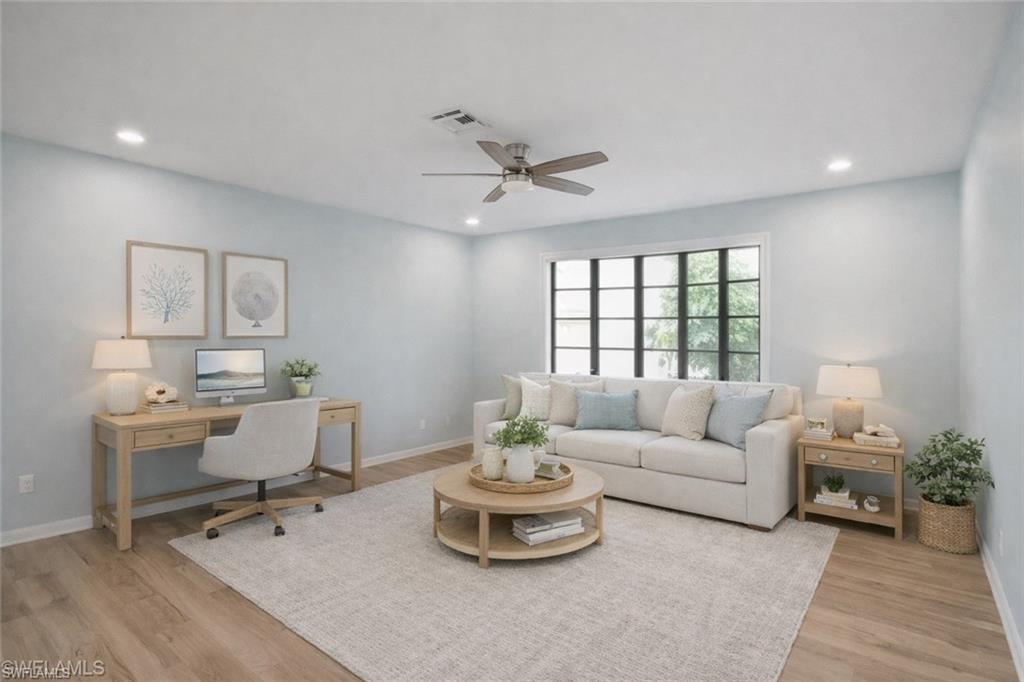 virtually staged family room