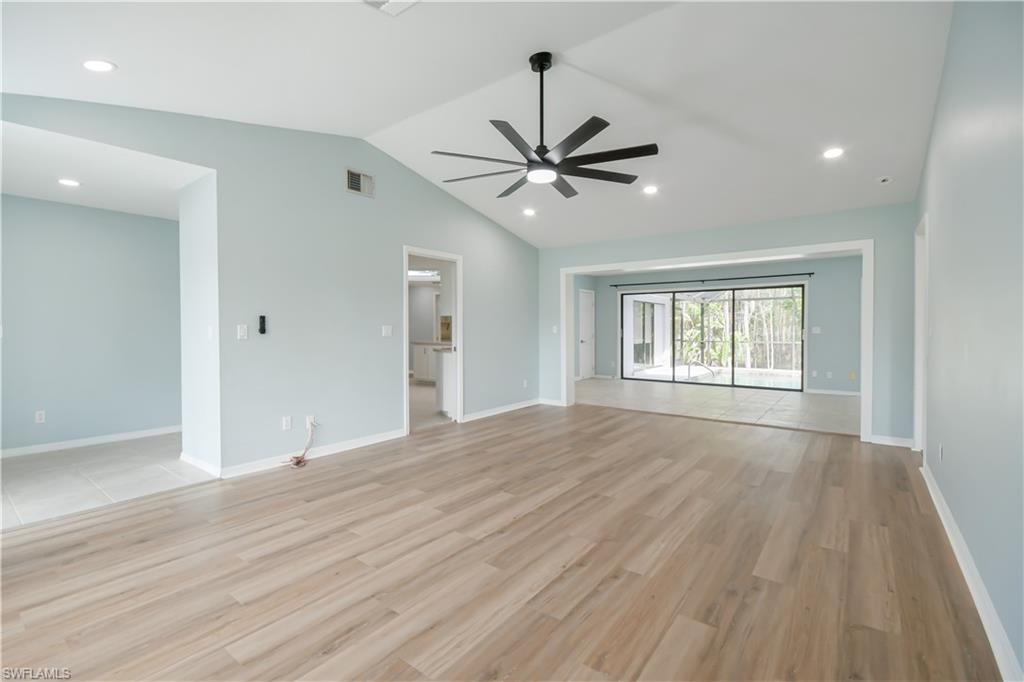 living room showing foyer