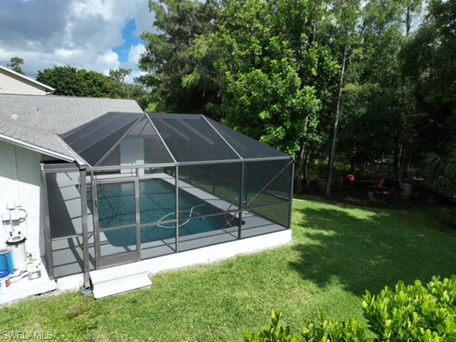 side of house/pool