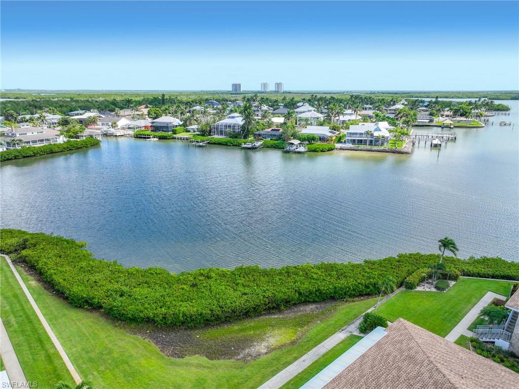Waterfront community with a clear blue sky