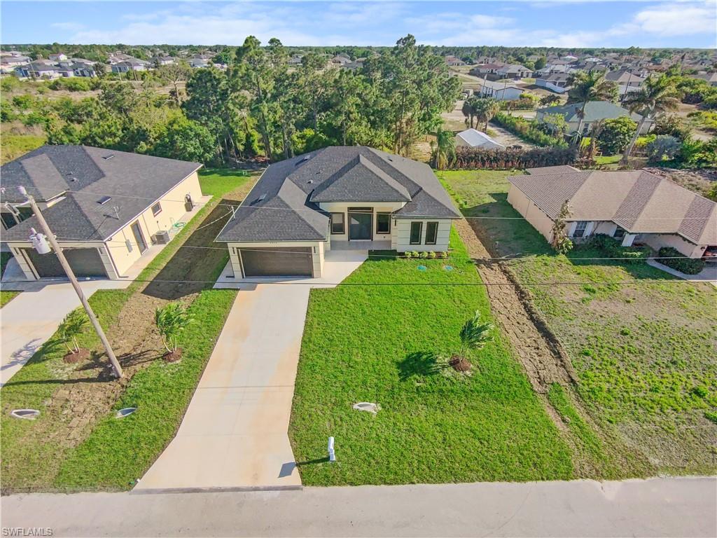 Aerial view of residential area