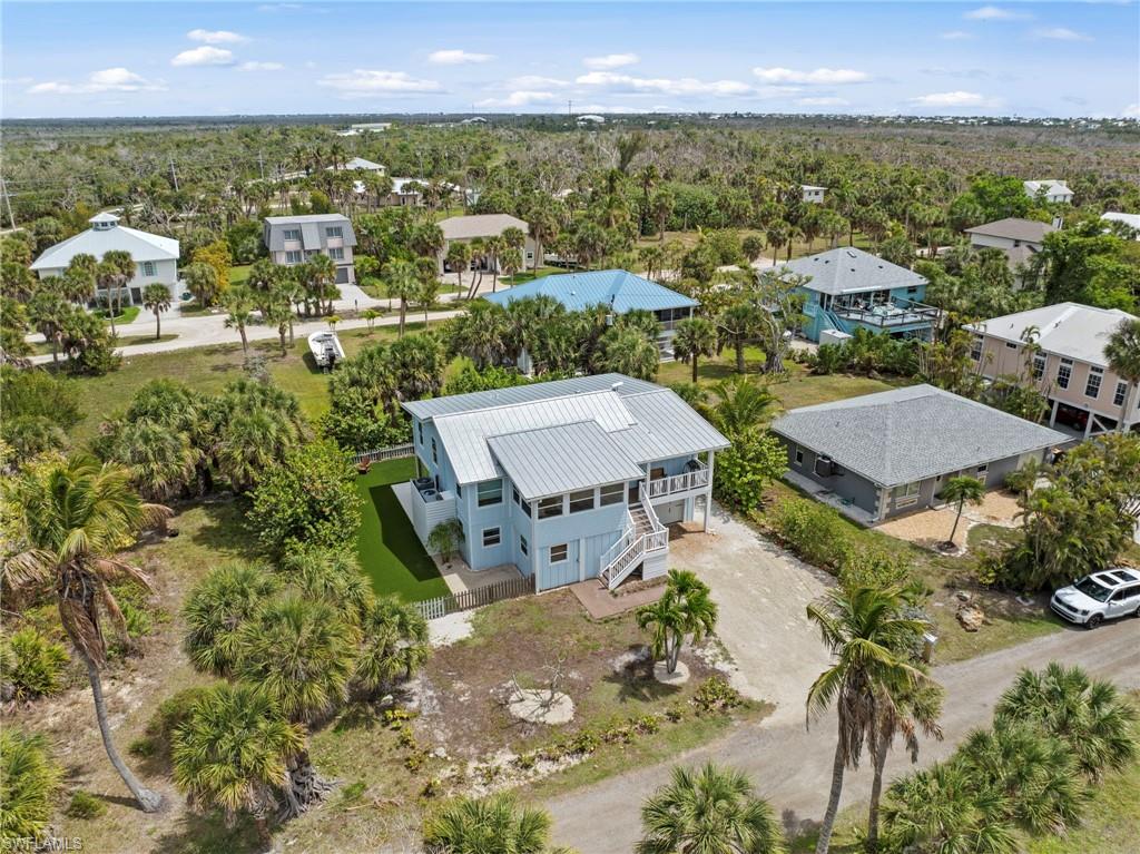 Aerial perspective of suburban area