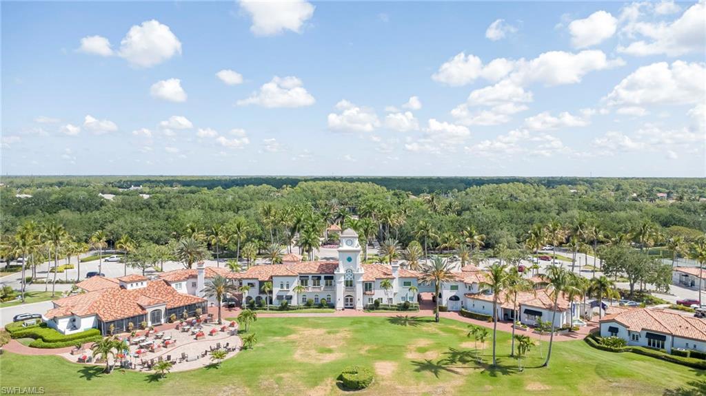 Aerial view of back of community center