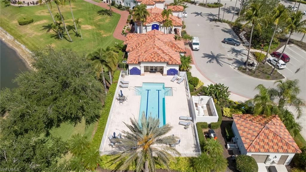 Aerial view of pool amenity
