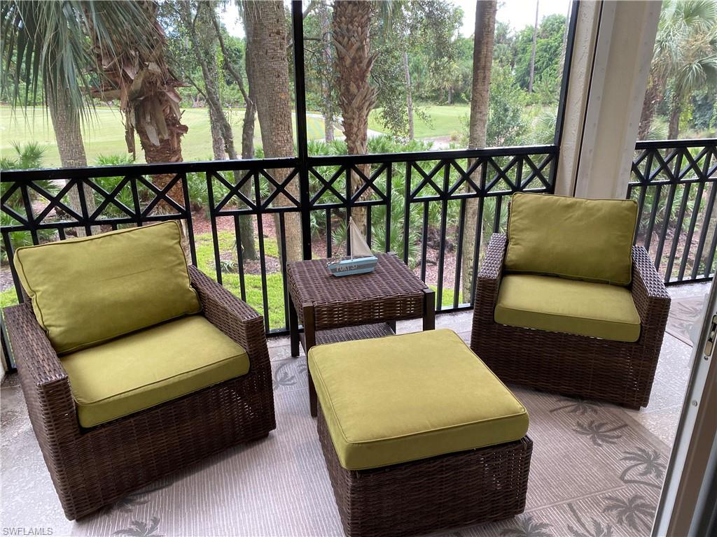 Balcony with golf course view