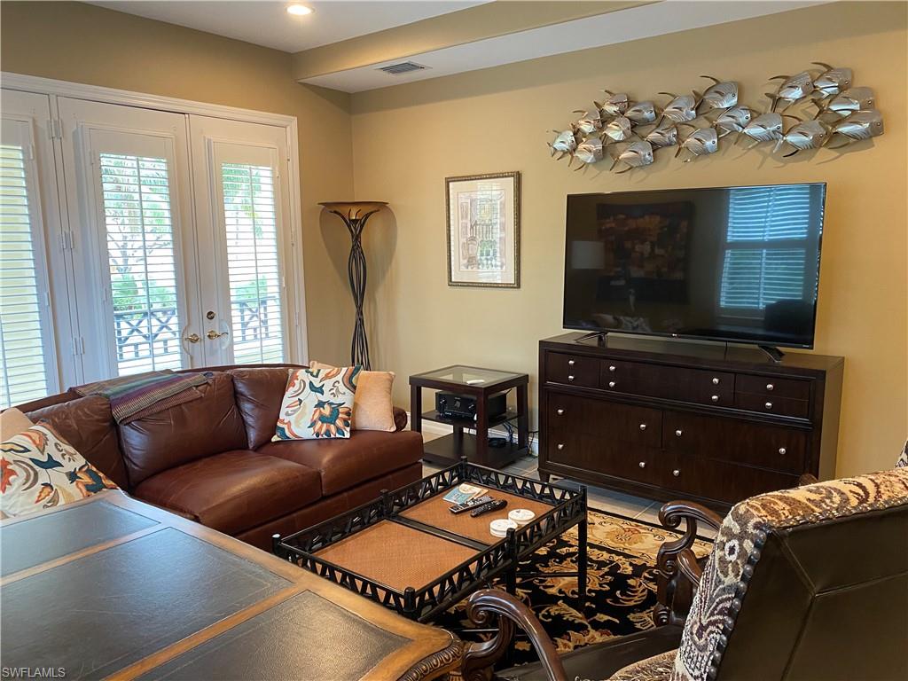 Living room with french doors