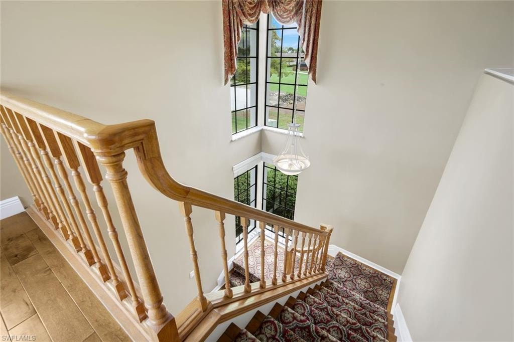 Cathedral Entry, Carpeted Wood Staircase