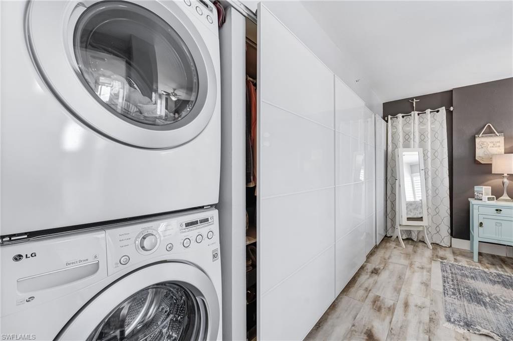 Laundry is hidden in a closet in Master Bedroom
