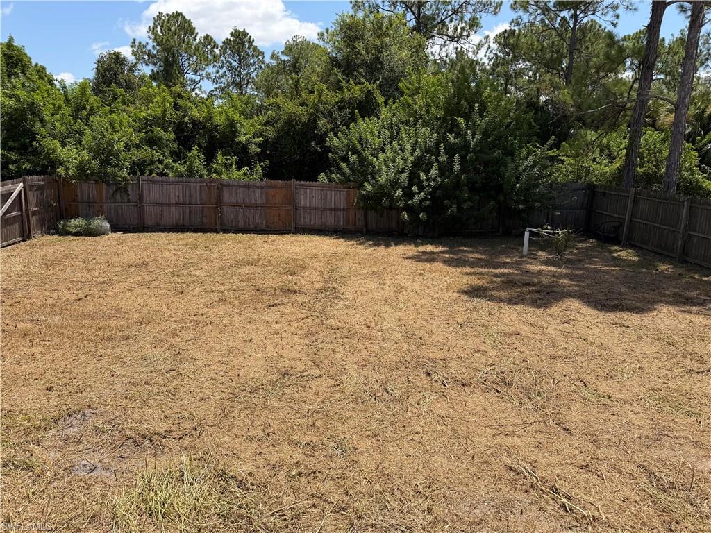 fenced in backyard