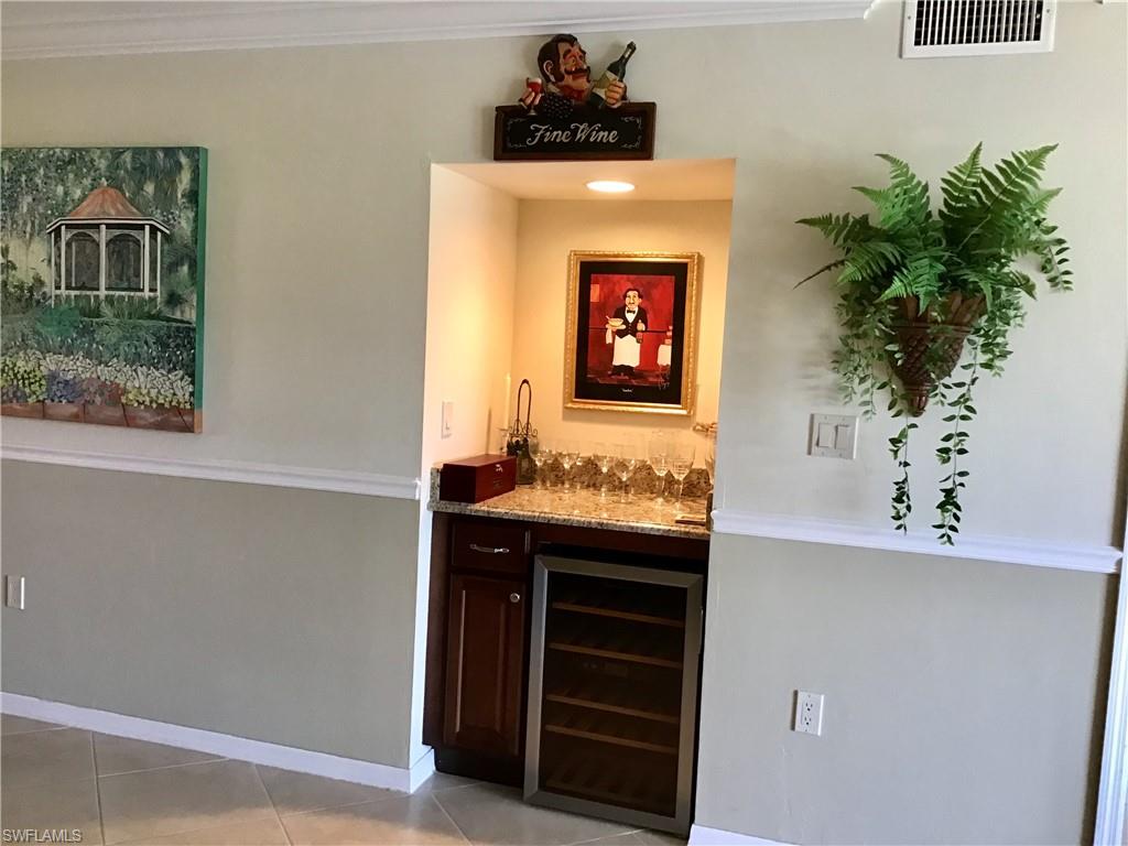Bar refrigerator in the living room area