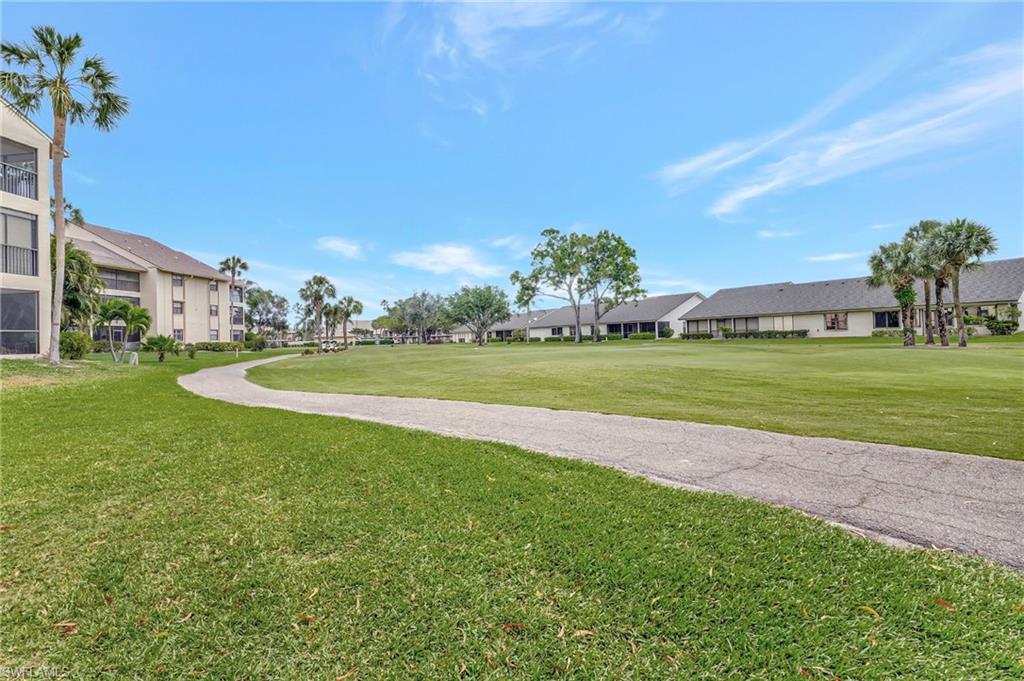 Golf course view on one side.
