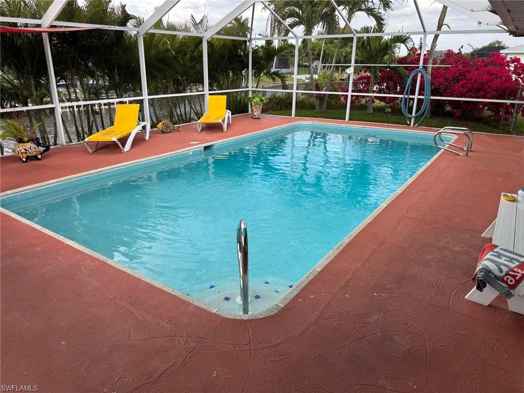 The pool was refinished in March 2026.