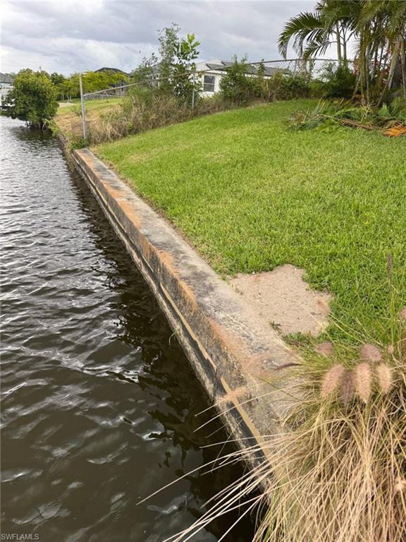 Seawall to the east of the dock.