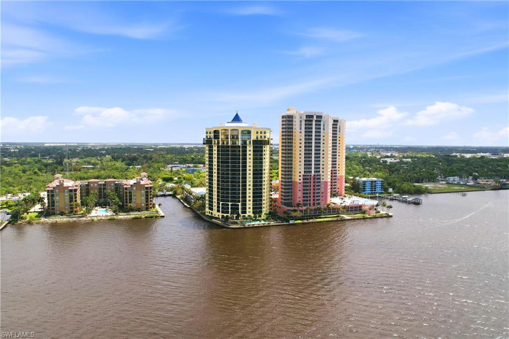 Aerial view of a large body of water