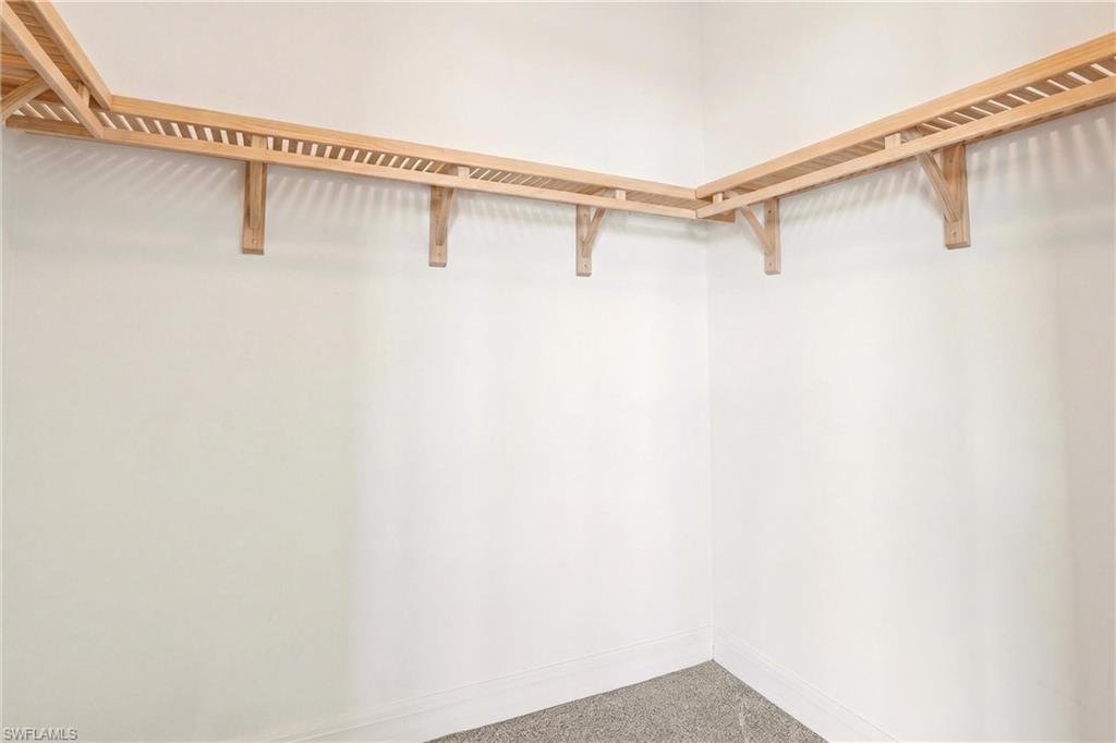 Walk in closet featuring carpet flooring