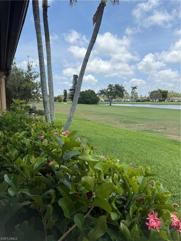 View of the golf course and lake