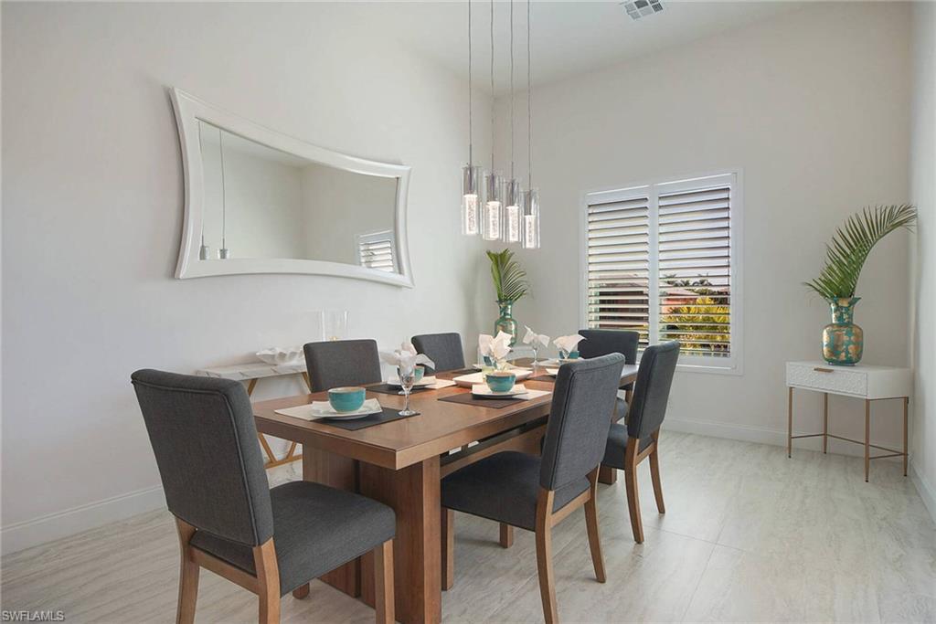 Dining space with baseboards