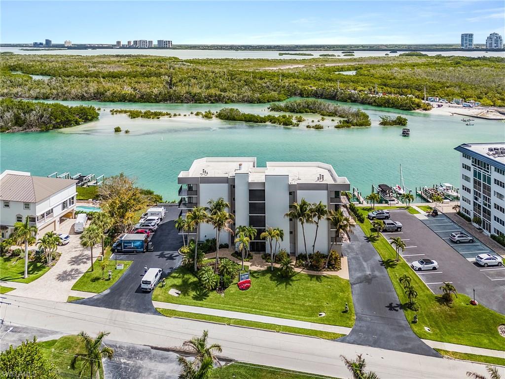 View showing Estero bay and inland high-rises in the background.