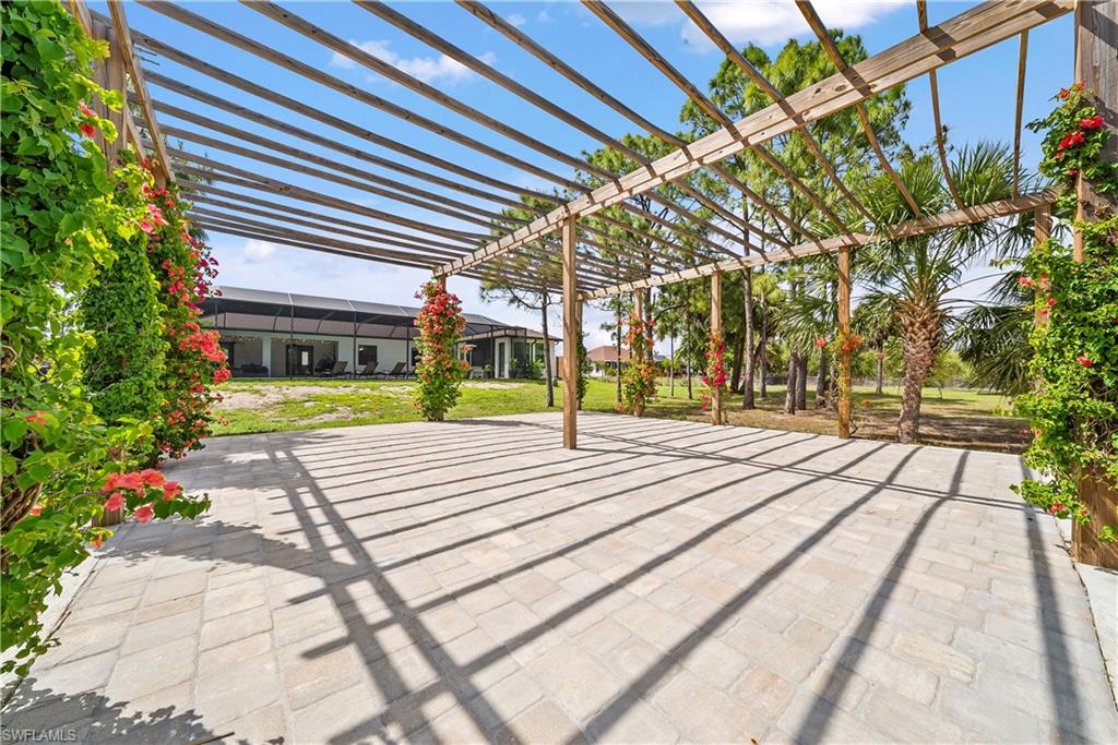 View of patio featuring a pergola