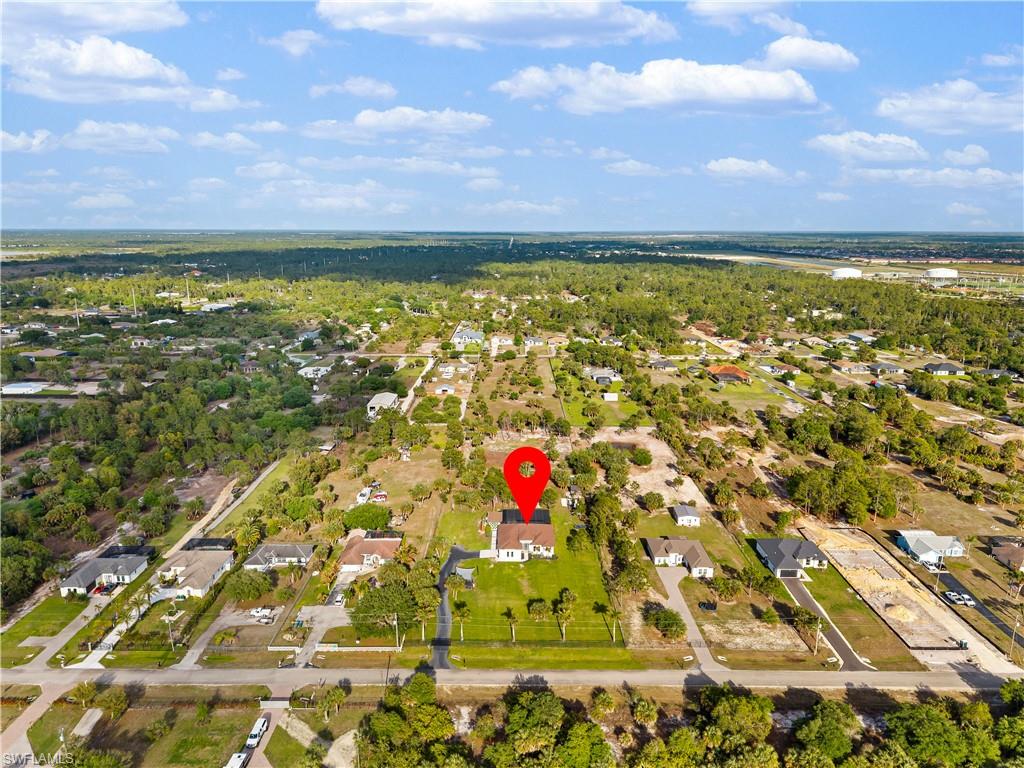 Aerial perspective of suburban area