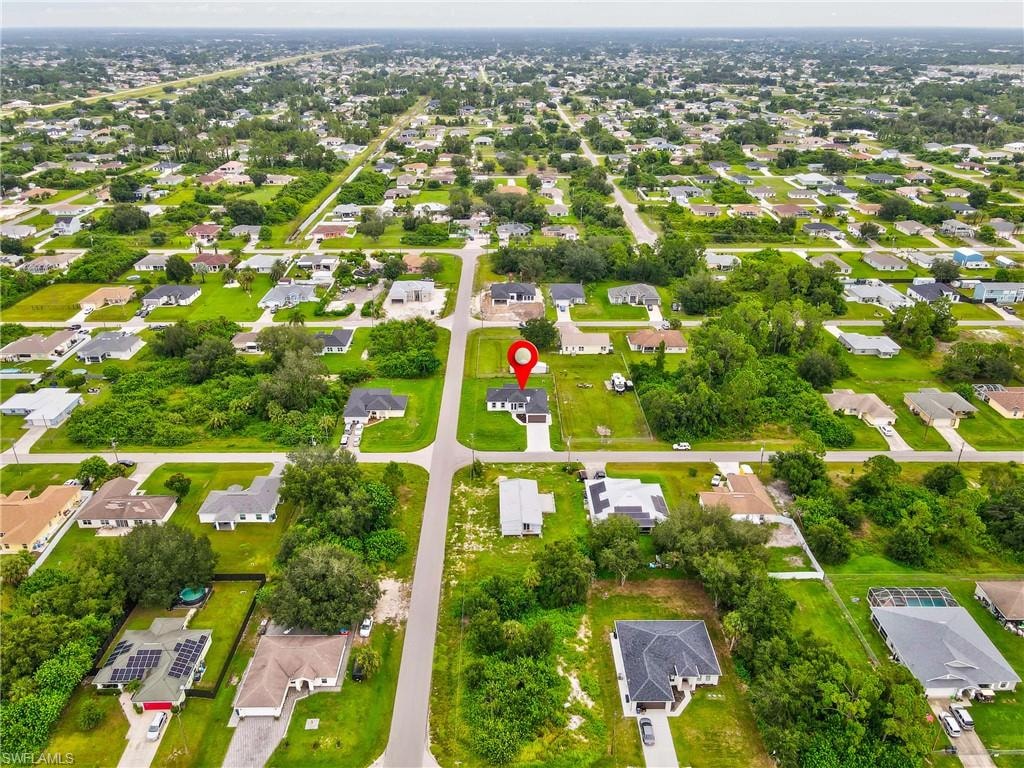 Aerial view of residential area