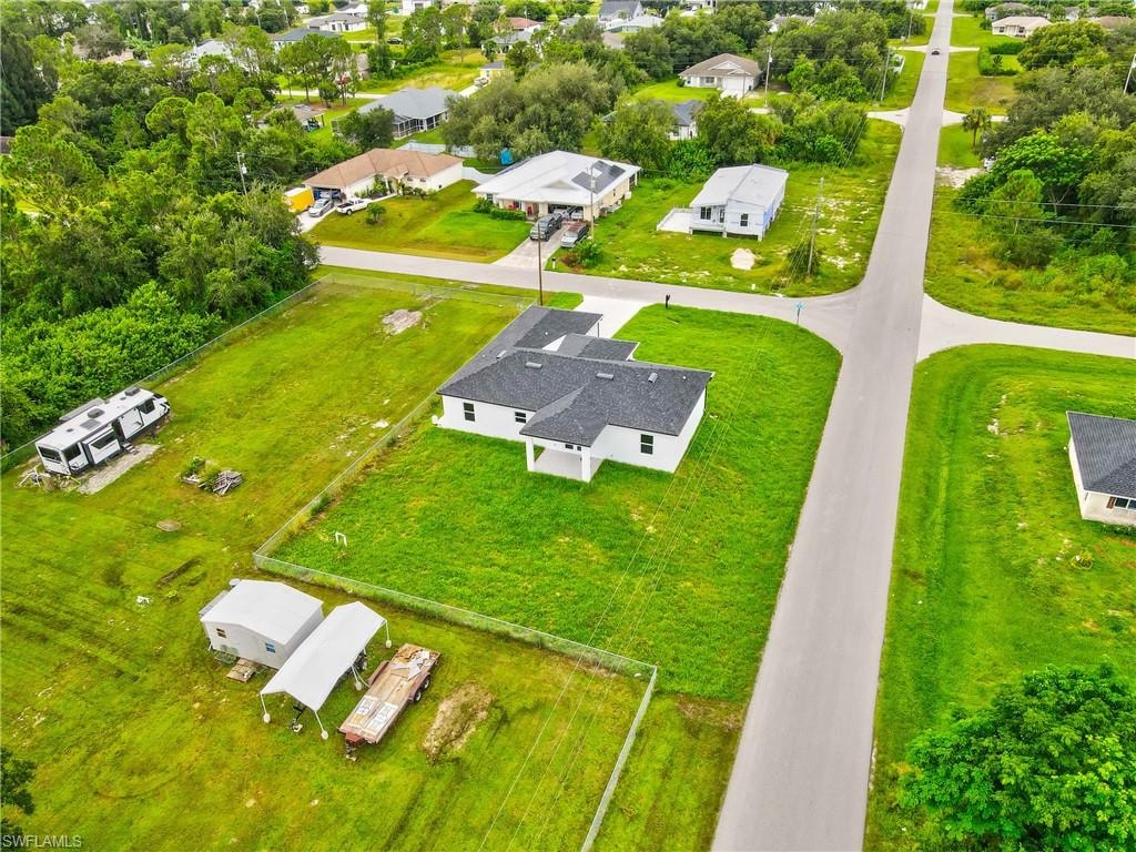 Aerial perspective of suburban area