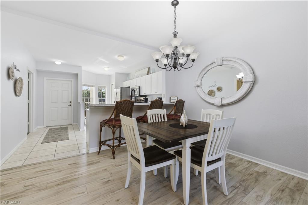 Coastal dining area and bar top