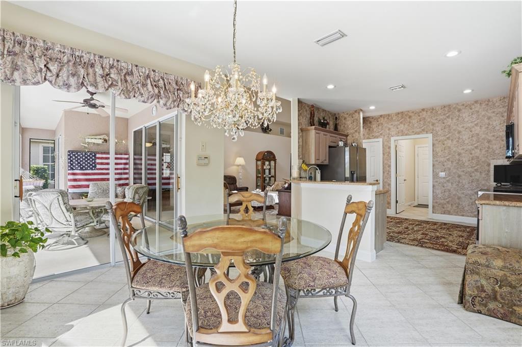 Dining area opens to lanai.