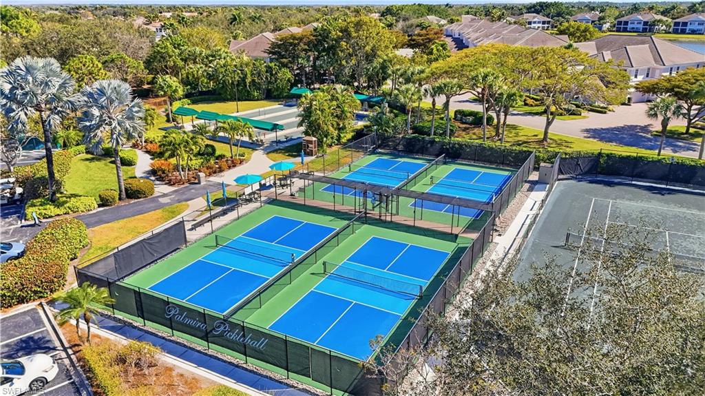 Mulitple pickleball courts.
