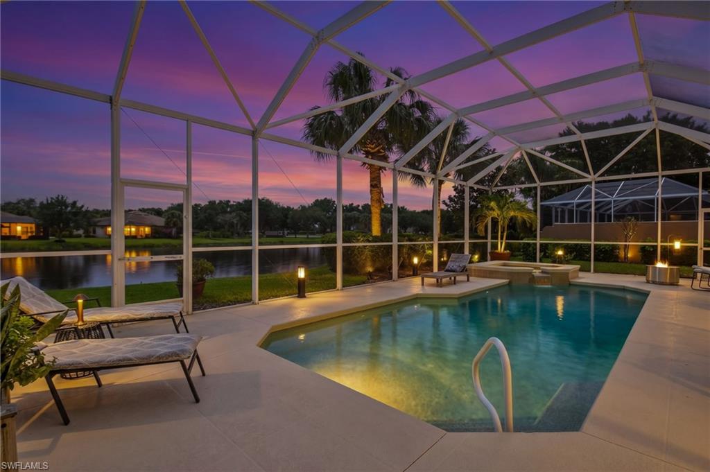 Twilight Picture of the Pool and Spa