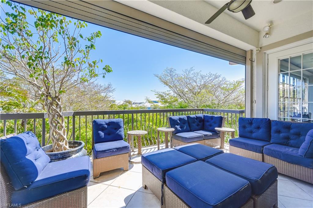 Private top floor balcony with storm shutters
