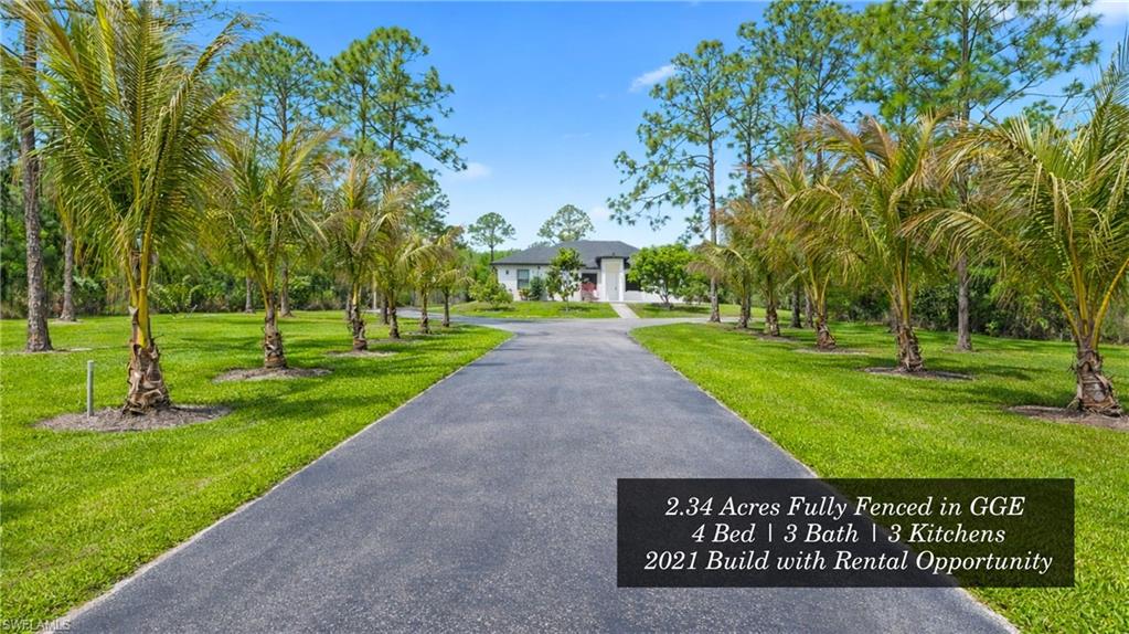 Entrance long driveway
