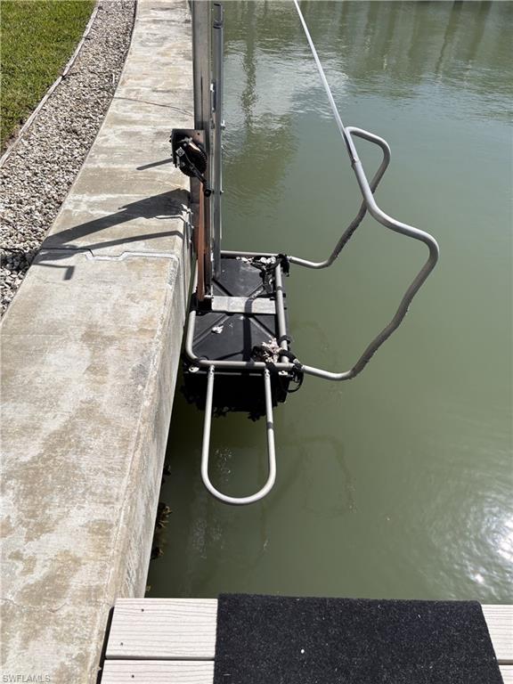 Kayak lift by Venetian Bay in the back of the building