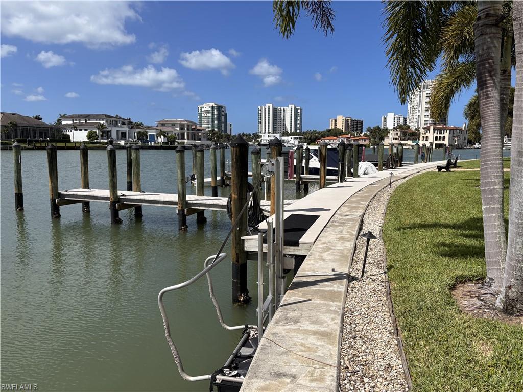 Boat Dock on the back of the condominium in Venetian Bay