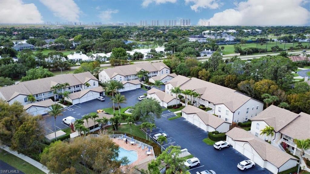 Aerial view of residential area