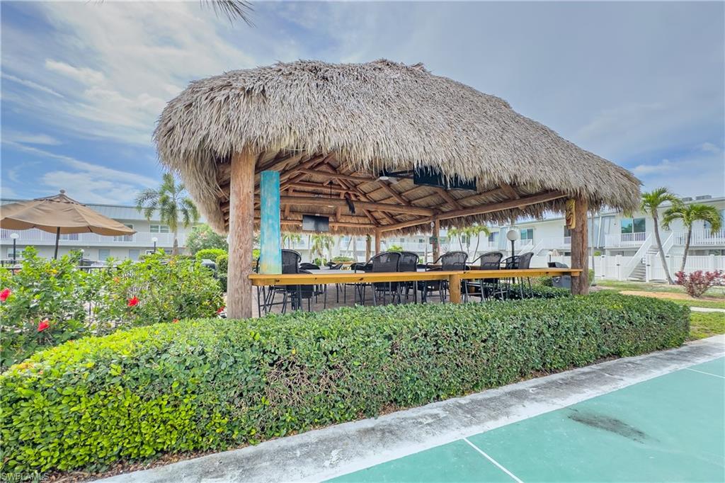 Shuffleboard and Tiki hut