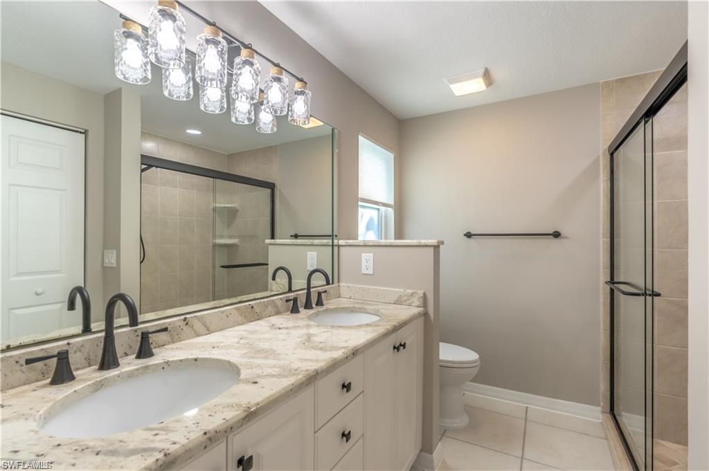 Remodeled and updated Master Bedroom with Dual Sinks and Walk-in Shower