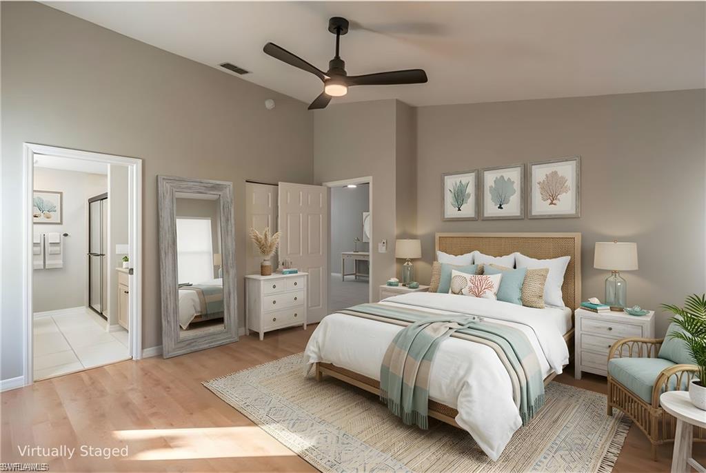 Virtually Staged Master Bedroom Alternative