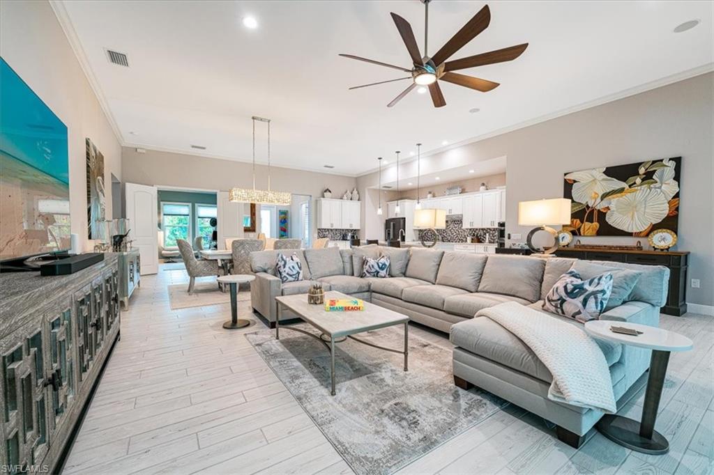 Spacious Living Room with Custom Finishes