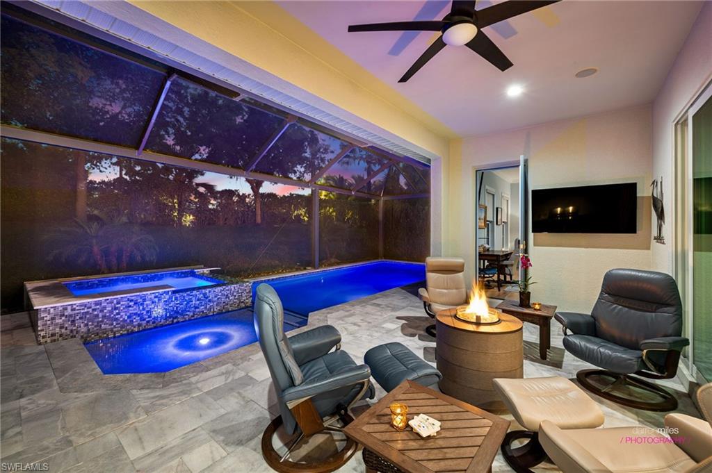 Outdoor Living in the Evening Poolside!