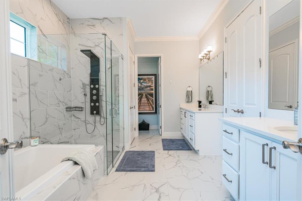 Master Suite Bath with Large walk in Shower, Tub, double sinks and Large Walk-in Closet