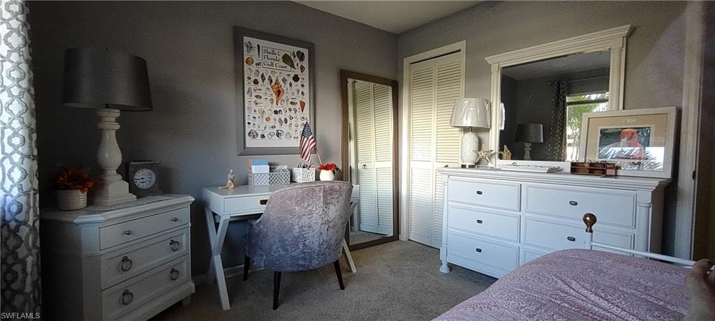 Bedroom with office area