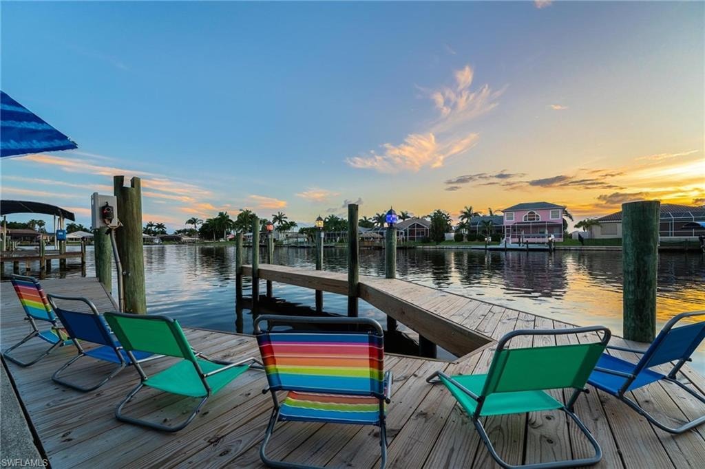 Dock featuring a water view