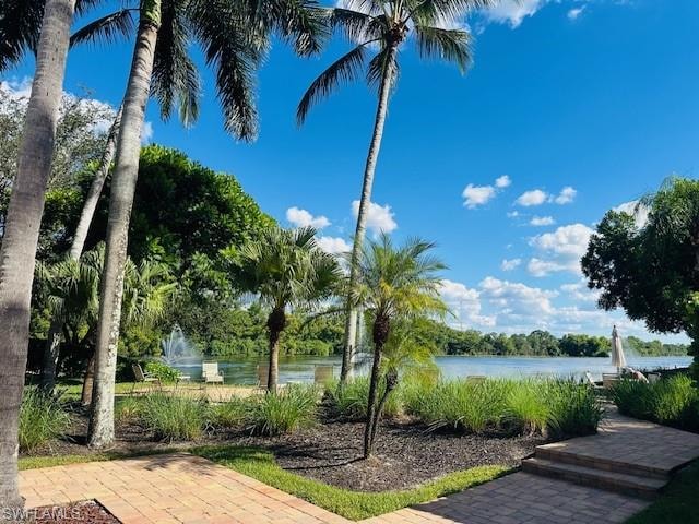 Surrounding community with a water view