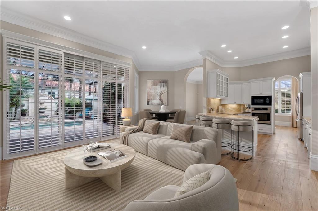 Virtually staged and remodeled family room