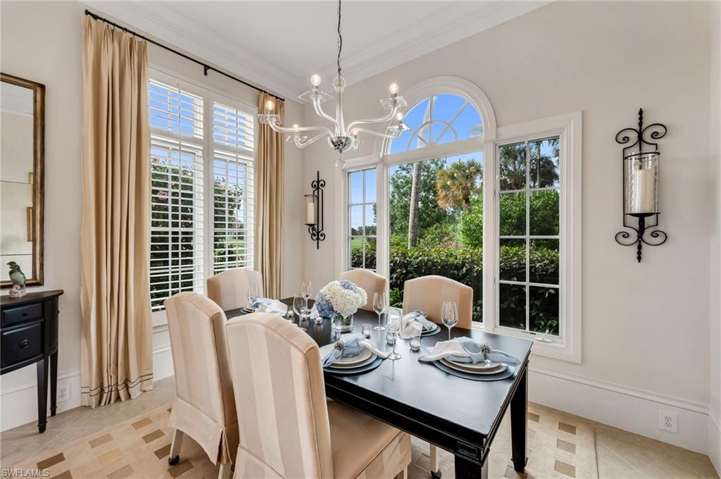 The dining room also has amazing views out to the golf course.